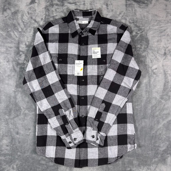 Sonoma Goods For Life Other - NWT Sonoma Mens Heavyweight Overshirt Black Grey Plaid Flannel Shirt S